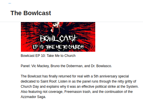 A promotion for an episode of "The Bowlcast" on Telegram