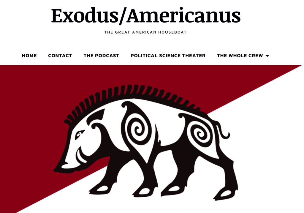 Screenshot of the "Exodus Americanus" podcast website.