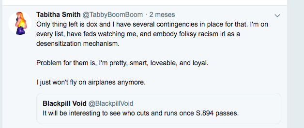 "@TabbyBoomBoom" seems to be prepared for a dox.