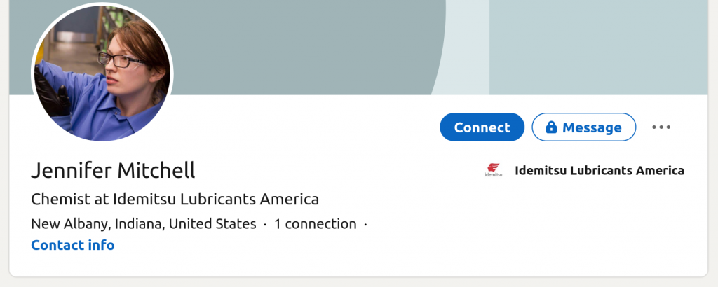 Jennifer Mitchell's LinkedIn Profile.