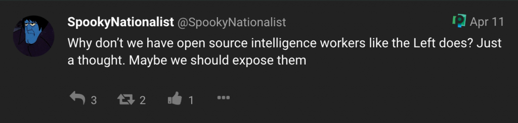 Why don't we have open source intelligence workers like the Left does? That's a good question, Ben.