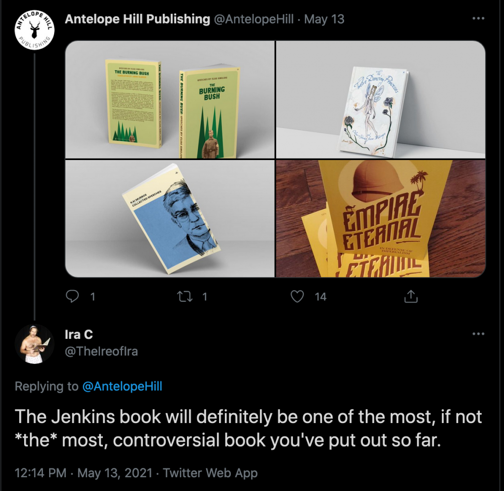 Twitter: "The Jenkins book will definitely be one of the most, if not *the* most, controversial book you've put out so far."