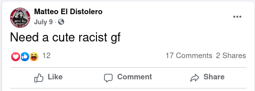 "Need a cute racist gf"