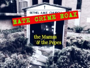 Accompanying artwork for The Mamas and the Pepes' song "Hate Crime Hoax."