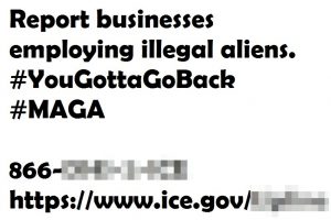 The Mamas and the Pepe's encouraged snitching on undocumented immigrants to ICE on the web page for their song "You Gotta Go Back."