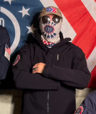 The Patriot Front member suspected to be Stern also has a distinctive tattoo on his finger as Stern.