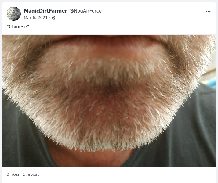 Post on Gab by "Magic Dirt Farmer"