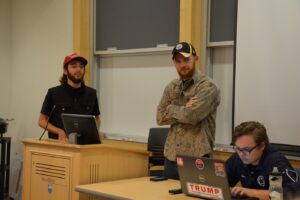 Vincent Cucchiara (left) with other Bull-Moose Party members Robert Morss (center) and Dom DeCinti (right).