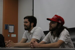 Vincent Cucchiara (right) and Elliot Jersild at an "Ask a Trump Supporter" Bull-Moose Party event in 2017. 