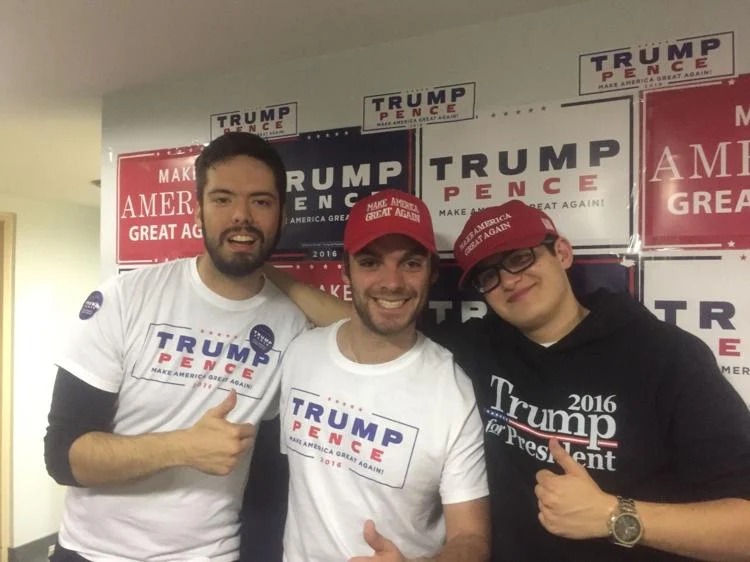 "(From left) Elliot Jersild, Avery Weinrich and Dmitri Loutsik after a Republican Party of Pennsylvania meeting in State College. Courtesy of Dmitri Loutsik"