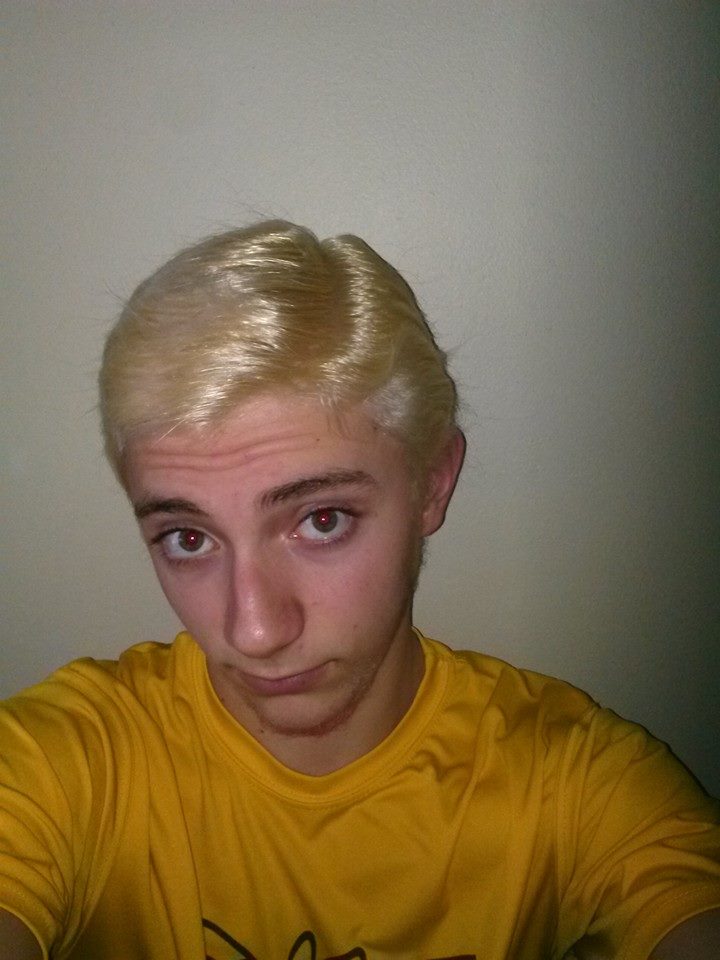 Vincent Cucchiara in high school with bleached blonde hair (source: Facebook).