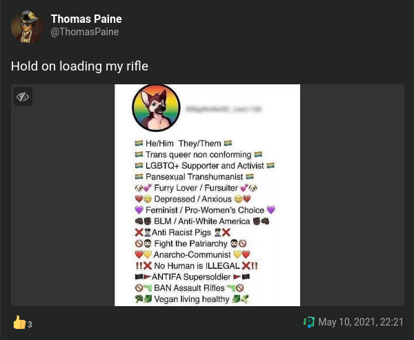 Violent anti-LGBTQ+ post