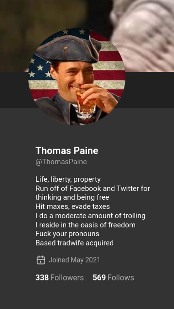 "Thomas Pain" on Poa.st (using a photshopped image of the actor John Hamm).