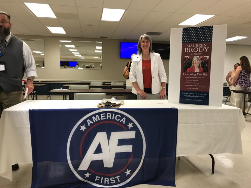 Maureen Latimer Brody promoting Nicholas Fuentes's neo-Nazi "America First" movement.