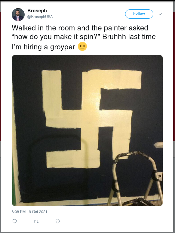 Brody Nazi-posting on Twitter as "Broseph @BrosephUSA."