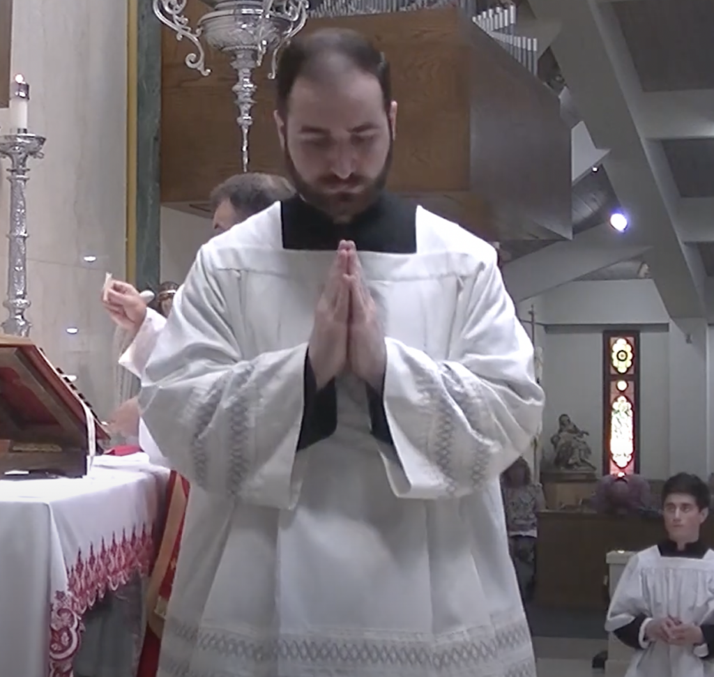 Joseph Brody at a Catholic service.