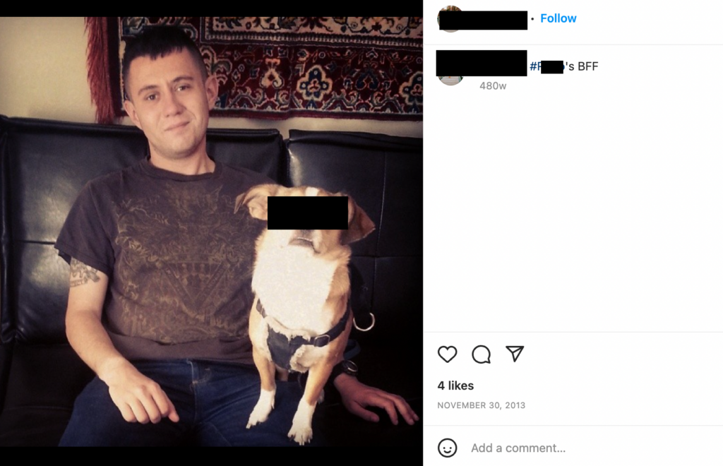 The same photo as seen from his wife's Instagram account.