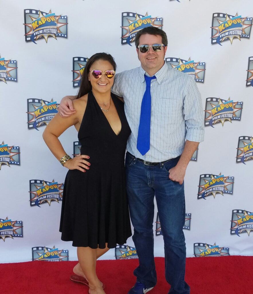 Ben Arvin with a co-star at the screening of his film Hills and Hollers at the KaPow Film Festival in 2016.