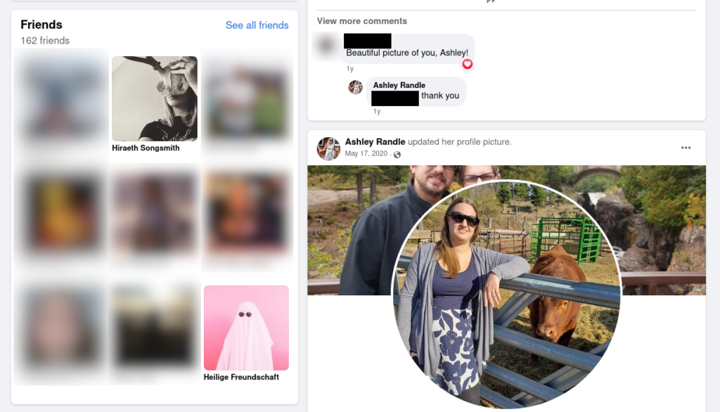 Ashley Randle, aka "Lady Wolfshield," is Facebook friends with a number of white nationalist WAC notables, like Mandi Gillespie and "St. Friendship."