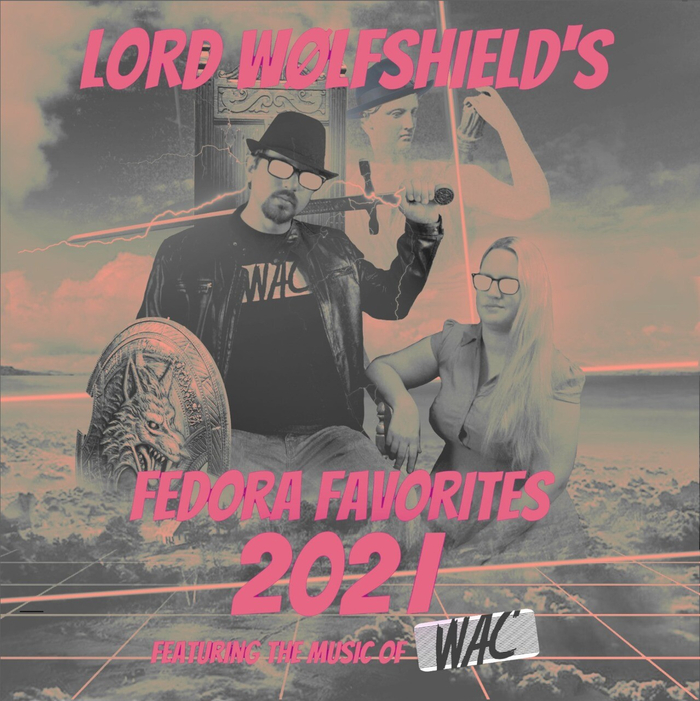 Randle promoting his "Lord Wolfshield's Fedora Favorites 2021" along with his wife Ashley Randle.